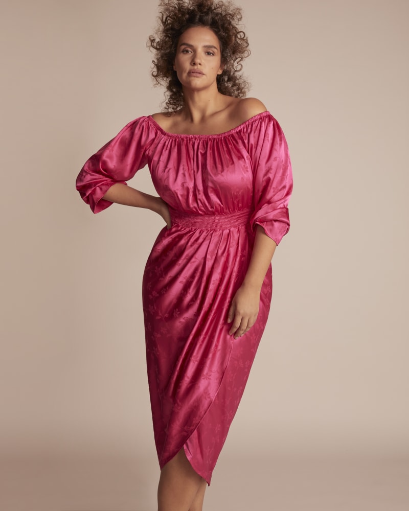 Front of a model wearing a size 12 Brittney Dress in Pink by 11 Honoré Collection. | dia_product_style_image_id:314826